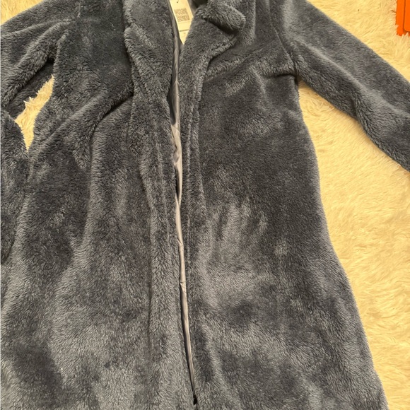 Angashion‎ Faux Fur Coat – Navy Blue, Size XL – NEW WITH TAGS - Picture 1 of 6